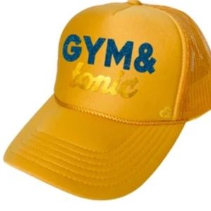 Gym & Tonic Trucker Hat - Blue glitter and Gold Foil